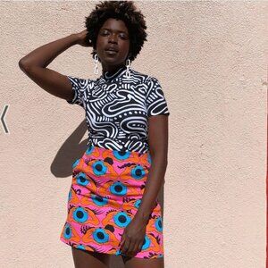 Nooworks Mini Skirt, Psychedelic Eyes, 2X